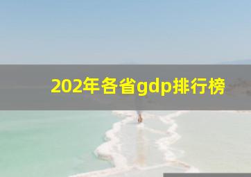 202年各省gdp排行榜