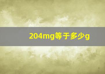 204mg等于多少g