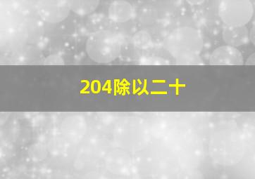 204除以二十