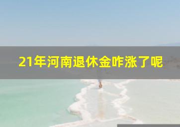 21年河南退休金咋涨了呢