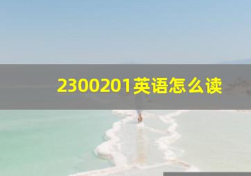 2300201英语怎么读