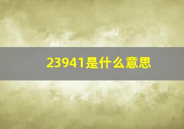 23941是什么意思