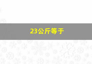 23公斤等于