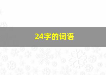 24字的词语