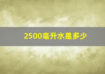 2500毫升水是多少