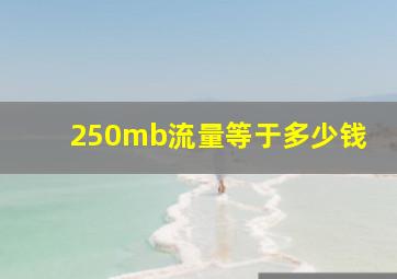 250mb流量等于多少钱