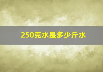 250克水是多少斤水