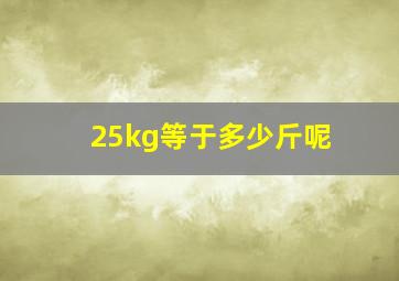 25kg等于多少斤呢