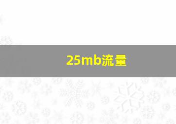 25mb流量