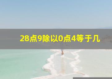 28点9除以0点4等于几