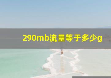 290mb流量等于多少g