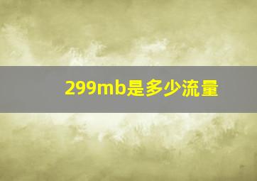 299mb是多少流量