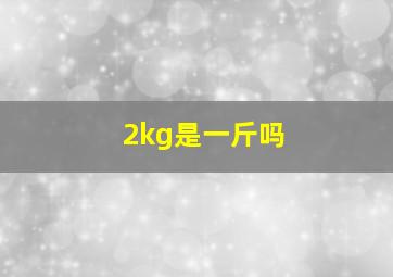 2kg是一斤吗