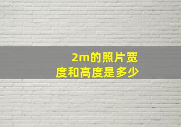 2m的照片宽度和高度是多少