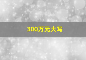 300万元大写