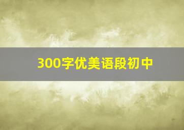 300字优美语段初中