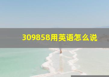 309858用英语怎么说