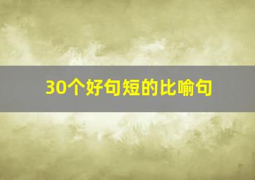 30个好句短的比喻句