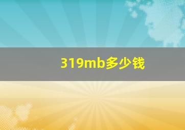 319mb多少钱