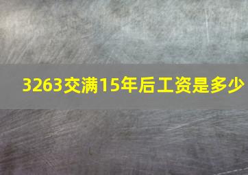 3263交满15年后工资是多少