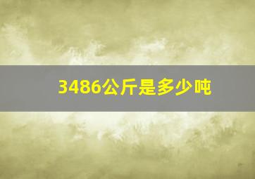 3486公斤是多少吨