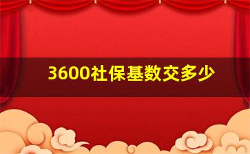 3600社保基数交多少