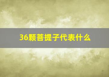 36颗菩提子代表什么