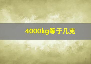 4000kg等于几克