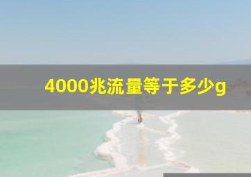 4000兆流量等于多少g