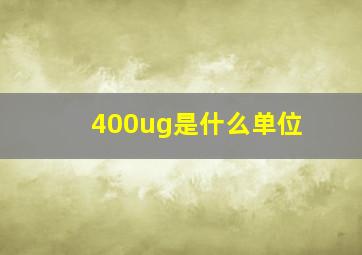 400ug是什么单位