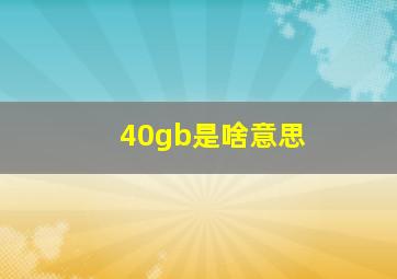 40gb是啥意思