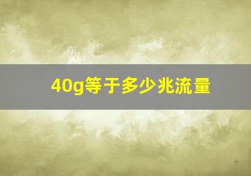 40g等于多少兆流量