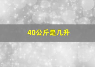 40公斤是几升