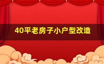 40平老房子小户型改造