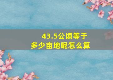 43.5公顷等于多少亩地呢怎么算