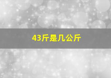 43斤是几公斤