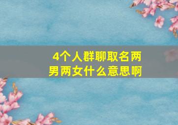 4个人群聊取名两男两女什么意思啊