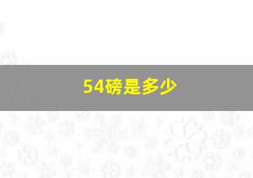 54磅是多少