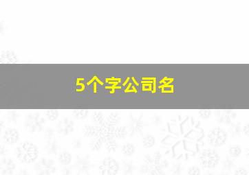 5个字公司名