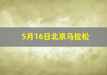 5月16日北京马拉松