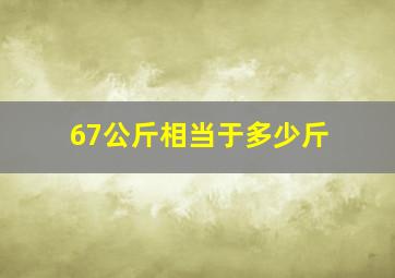 67公斤相当于多少斤