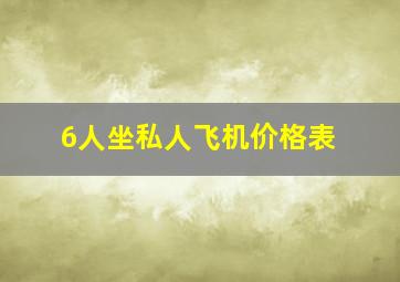 6人坐私人飞机价格表