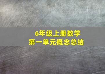 6年级上册数学第一单元概念总结