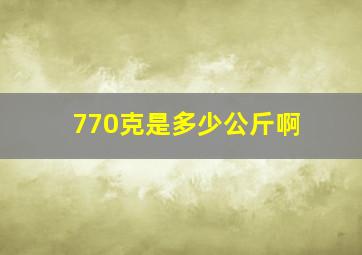 770克是多少公斤啊