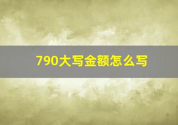 790大写金额怎么写