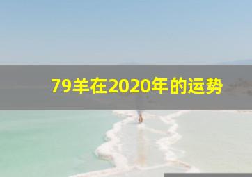 79羊在2020年的运势