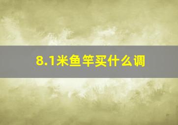 8.1米鱼竿买什么调