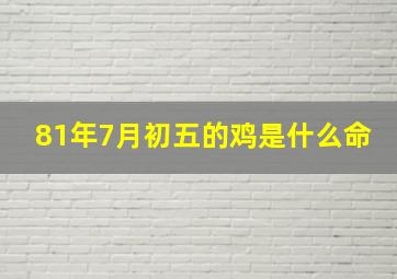 81年7月初五的鸡是什么命