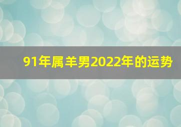 91年属羊男2022年的运势