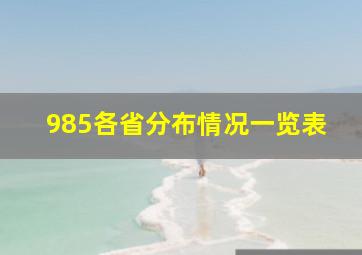 985各省分布情况一览表